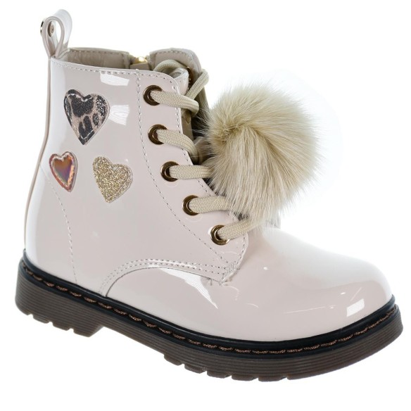 150655 Xti Kids Botín sintético charol. Forro y plantilla textil acolchado. cremallera y cordones. goma antideslizante.