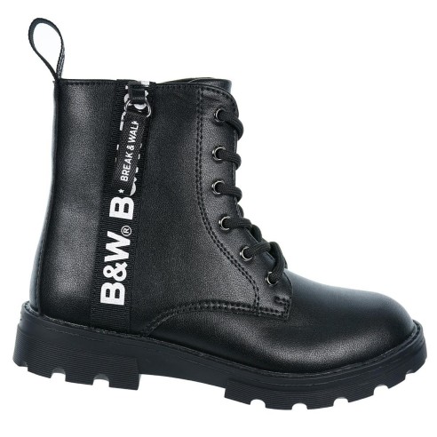 594049 B&W Botín sintético. forro y plantilla textil acolchado. cremallera y cordones ajustables. Piso de goma antideslizante.