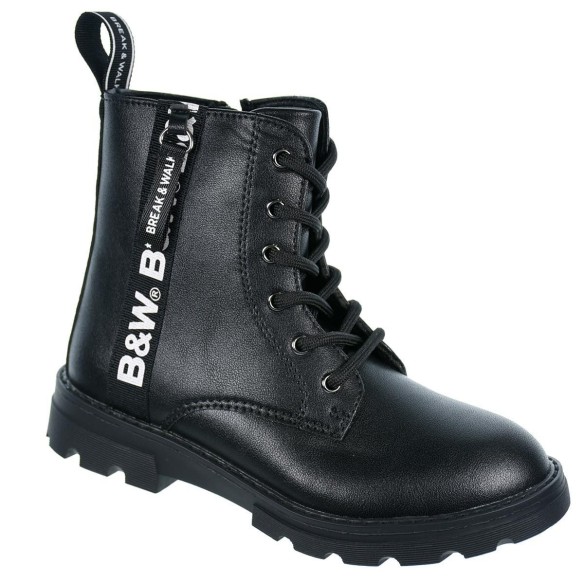 594049 B&W Botín sintético. forro y plantilla textil acolchado. cremallera y cordones ajustables. Piso de goma antideslizante.