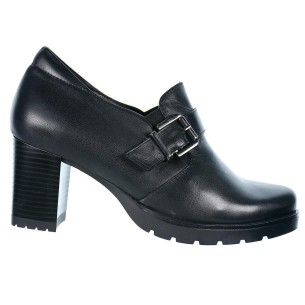 Leury23 Desireé Zapato Piel.  forro textil , plantilla acolchada,  y elástico Antideslizante. Tacón grueso de 7cm.de altura.