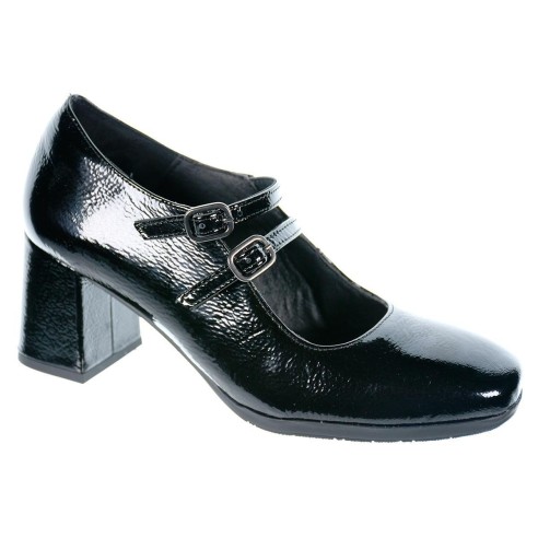 Dami16 Desiree Zapato Piel Charol. Forro en textil. hebilla . Plantilla acolchada piel. Tacón ancho de 6cm. alto. antideslizante