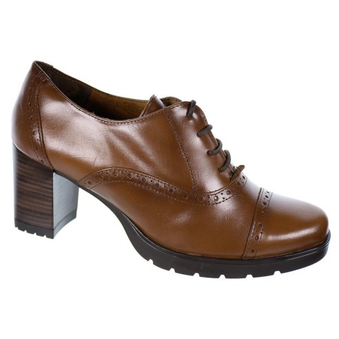 LEURY13 Desireé  Zapato Piel. Forro textil, plantilla acolchada. Con cordones. Suela antideslizante. Tacón grueso 7cm.de altura