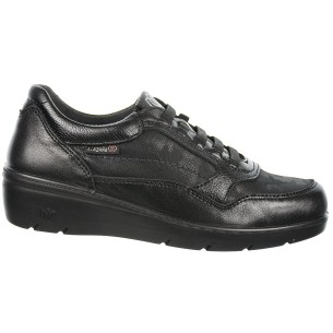 26807 Laura Azaña Zapato Confort Piel y textil. Forro y plantilla anti bacterias. Elásticos en empeine. Piso  poliuretano cuña