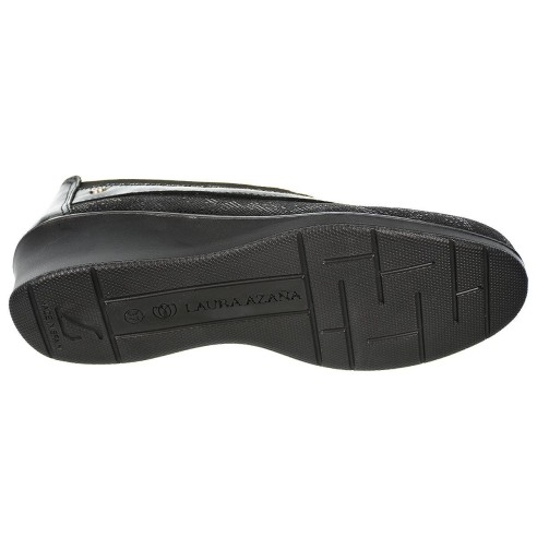 21853 Laura Azaña Zapato Confort Piel estilo salón. Con elástico. Forro y plantilla textil anti bacterias. Piso poliuretano cuña