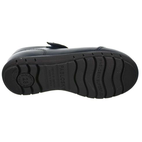 348220 Pablosky Zapato Piel Colegial. Forro y plantilla textil transpirable. Velcro. Suela antideslizante