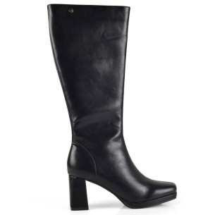 23189 Isteria Bota sintético vegano. Forro acolchado textil con cremallera. Plataforma y Tacón ancho de 7cm alto. Antideslizante