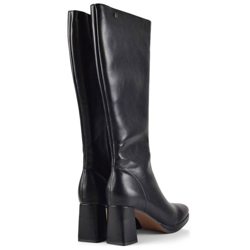 23189 Isteria Bota sintético vegano. Forro acolchado textil con cremallera. Plataforma y Tacón ancho de 7cm alto. Antideslizante