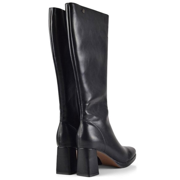 23189 Isteria Bota sintético vegano. Forro acolchado textil con cremallera. Plataforma y Tacón ancho de 7cm alto. Antideslizante