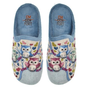 20186 Cmconfort Zapatilla estar por casa destalonada. Textil  plantilla acolchada. Suela  goma antideslizante, ligero y flexible