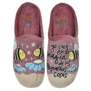 20371 Cmconfort Zapatilla estar por casa destalonada. Textil  plantilla acolchada. Suela  goma antideslizante, ligero y flexible