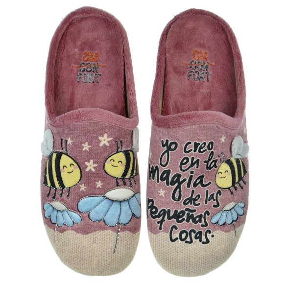 20371 Cmconfort Zapatilla estar por casa destalonada. Textil  plantilla acolchada. Suela  goma antideslizante, ligero y flexible