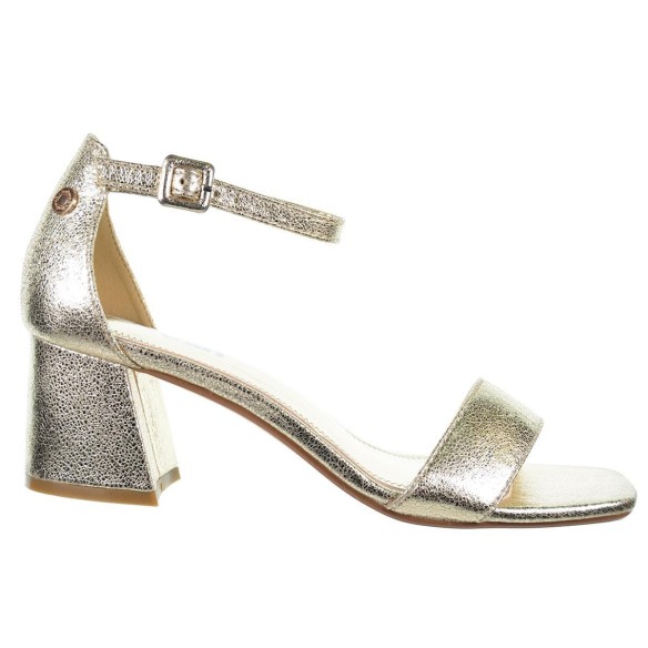 Refresh 171957 Sandalia Metalizada Vegana Tacón Ancho Mujer Antideslizante