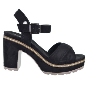 Refresh 171560 Sandalia Antelina Vegana Tacón Plataforma Mujer