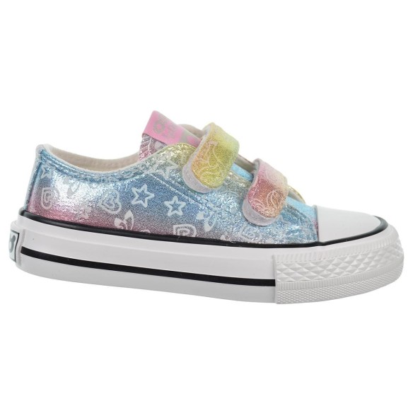 Osito 141073 Zapatilla textil metalizado Velcro Niña antideslizante