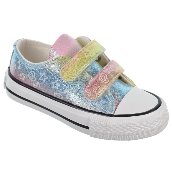 Osito 141073 Zapatilla textil metalizado Velcro Niña antideslizante