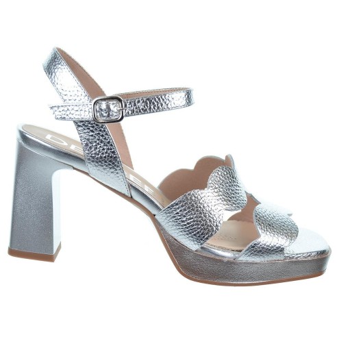 Desiree Judit7 Sandalia Piel Metalizada Plataforma y Tacón Mujer