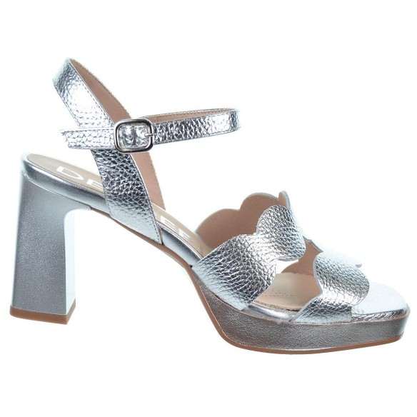 Desiree Judit7 Sandalia Piel Metalizada Plataforma y Tacón Mujer
