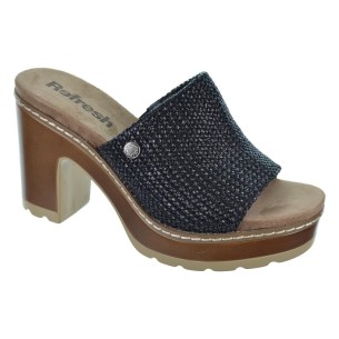 Refresh 171803 Sandalia Textil Rafia Vegano Tacón Plataforma Mujer antideslizante 2