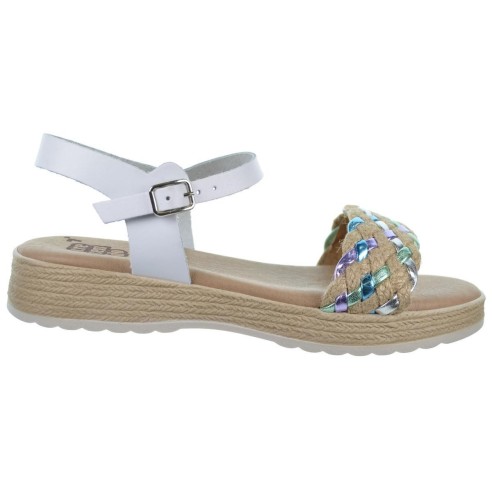 Crecendo 2567 Sandalia Piel Acolchada Trenzada Colores Niña Antideslizante