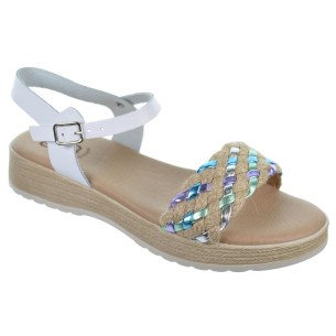 Crecendo 2567 Sandalia Piel Acolchada Trenzada Colores Niña Antideslizante 2