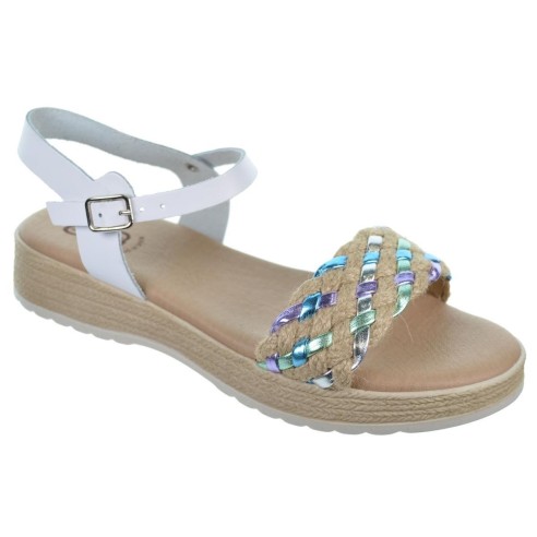 Crecendo 2567 Sandalia Piel Acolchada Trenzada Colores Niña Antideslizante