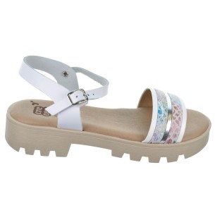Crecendo 2570 Sandalia Acolchada Piel Fantasía Hebilla Niña