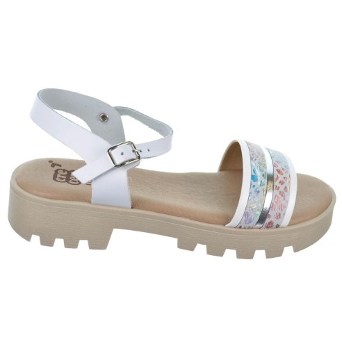 Crecendo 2570 Sandalia Acolchada Piel Fantasía Hebilla Niña