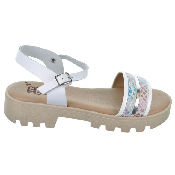 Crecendo 2570 Sandalia Acolchada Piel Fantasía Hebilla Niña