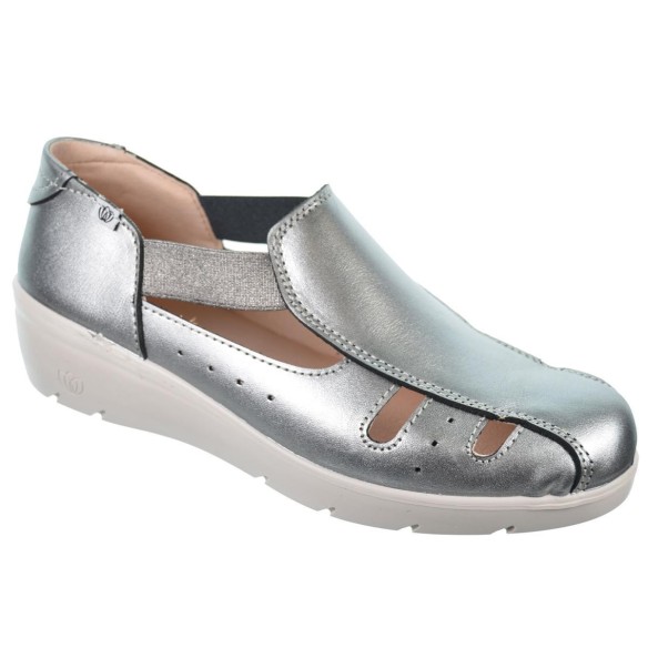 Laura Azaña 26819 Sandalia Cuña Confort Piel metalizada Mujer