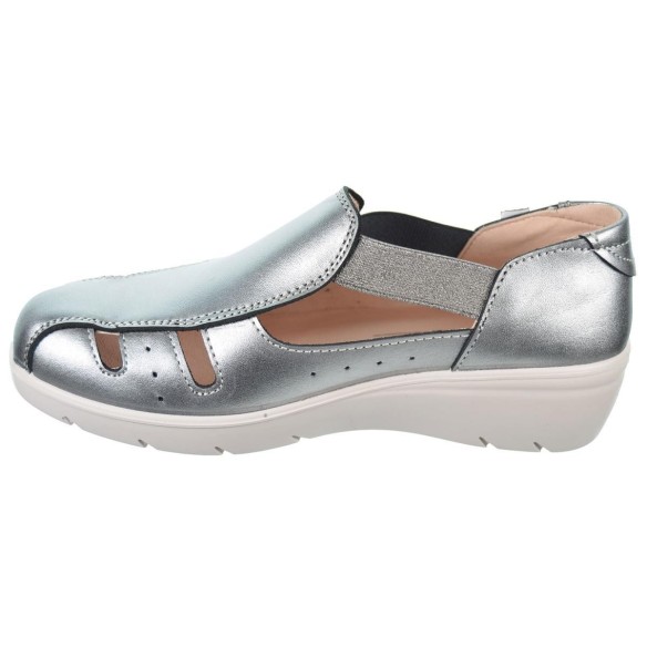 Laura Azaña 26819 Sandalia Cuña Confort Piel metalizada Mujer