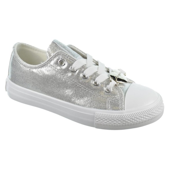 conguitos 283076 zapatilla metalizada cordones nina antideslizante piso goma