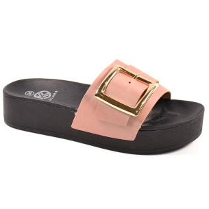 12029 Kelara Zueco Sandalia Zueco sintético, con adorno de hebilla en pala y piso de plataforma en PU. antideslizante, muy liger 2