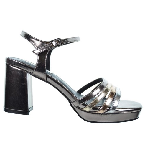 D´angela 26212 Sandalia Fiesta Metalizada Tacón Antideslizante Mujer