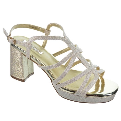 D´angela 26209 Sandalia Fiesta Brillo Plataforma Tacón Mujer D'ANGELA - 2