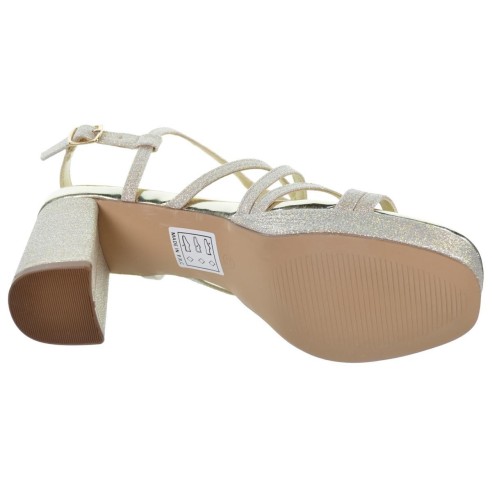 D´angela 26209 Sandalia Fiesta Brillo Plataforma Tacón Mujer