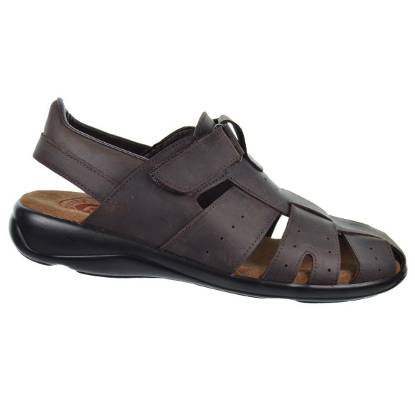 Duendy 23 Sandalia Piel Velcro Pies Delicados Hombre Antideslizante