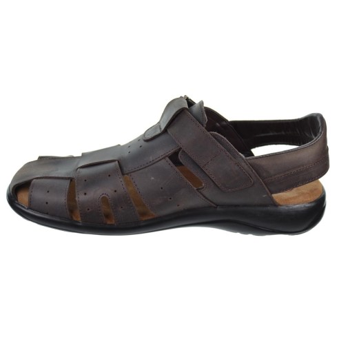 Duendy 23 Sandalia Piel Velcro Pies Delicados Hombre Antideslizante