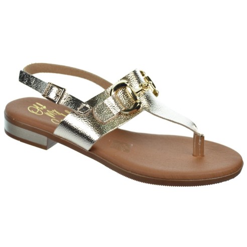 Oh My Sandals 5334 Sandalia Esclava en Piel Metalizada Mujer