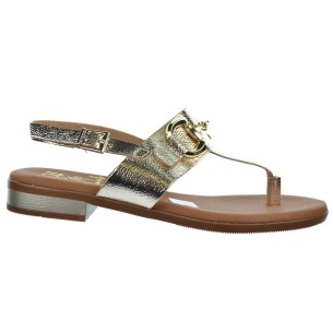 Oh My Sandals 5334 Sandalia Esclava en Piel Metalizada Mujer 2