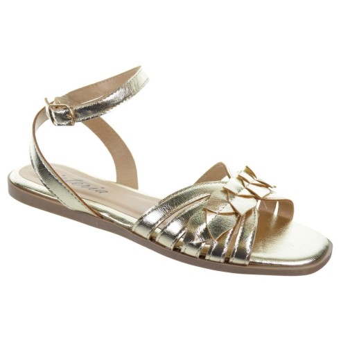 Isteria 24109 Sandalia Metalizada Acolchada Hebilla Mujer Antideslizante