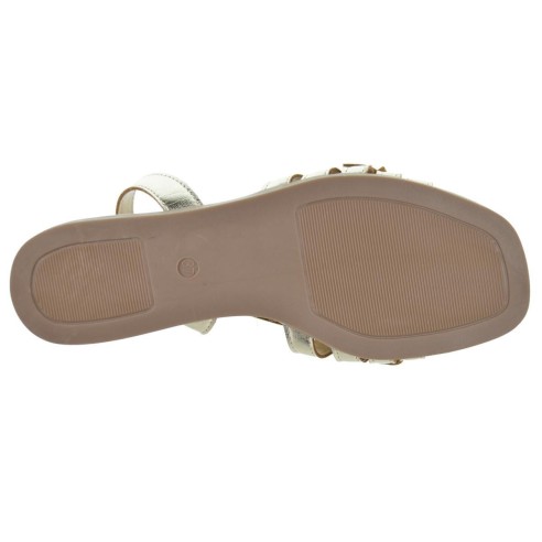 Isteria 24109 Sandalia Metalizada Acolchada Hebilla Mujer Antideslizante