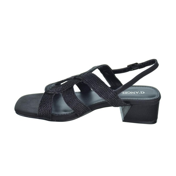 D´Angela 26134 Sandalia Trenzada Hebilla Tacón Mujer Fiesta