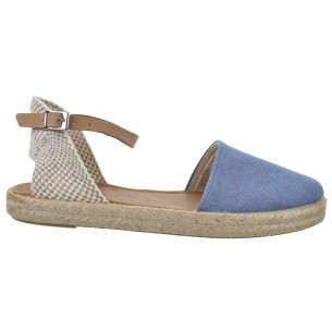 20167  Mediterranea Alpargata textil Cierre en pulsera con hebilla. Plantilla acolchada. Piso de yute. Antideslizante.
