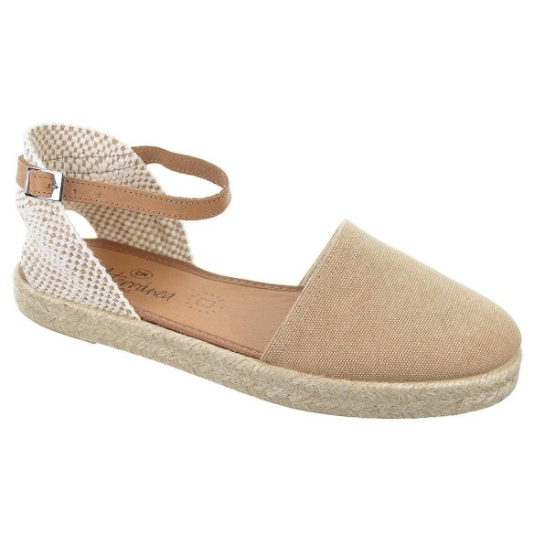 20167  Mediterranea Alpargata textil Cierre en pulsera con hebilla. Plantilla acolchada. Piso de yute. Antideslizante.