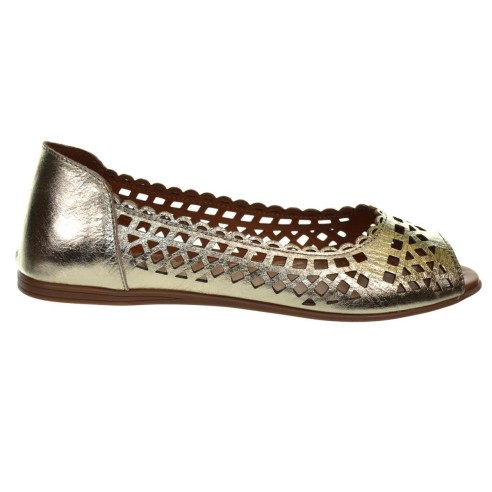 Top3 24497 Zapato tipo Bailarina Piel Perforada Mujer