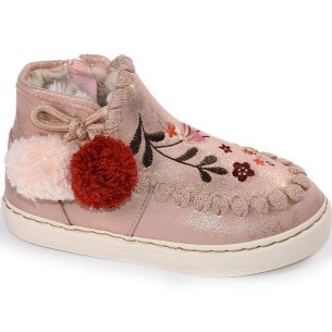 45968 Gioseppo Botín Comprar Botín textil metalizado. Forro borreguillo sintético. Cremallera, lateral con dos pompones y empein