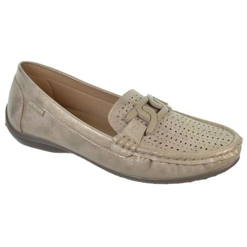 Amarpies 26392 Zapato Mocasín Metalizado Confort Mujer