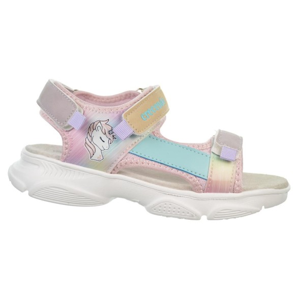 Crecendo 2525 Sandalia Confort Piel Velcro Unicornio Niña