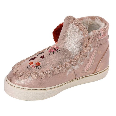 45968 Gioseppo Botín Comprar Botín textil metalizado. Forro borreguillo sintético. Cremallera, lateral con dos pompones y empein