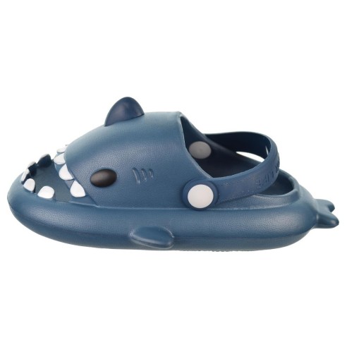 Nicoboco Shark Zueco de goma muy ligero y confortable. Correa trasera giratoria. Para los días de playa o piscina.